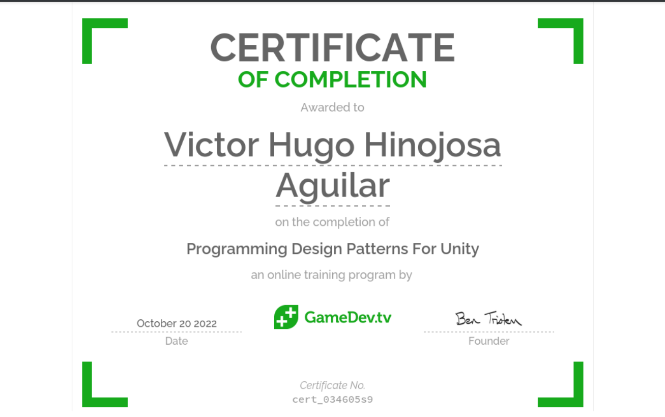 Design patterns for game development course